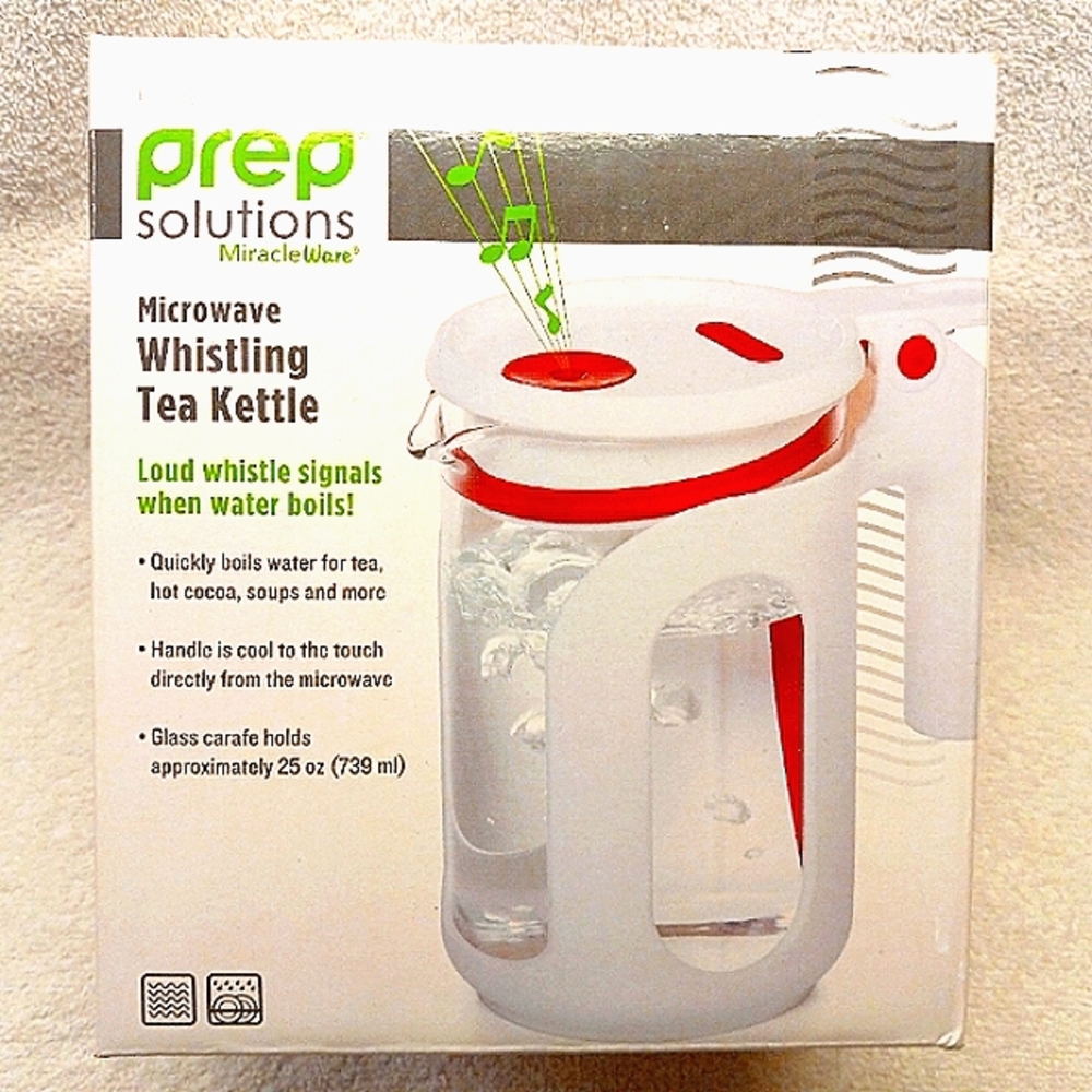 NIB Microwave Whistling Tea Kettle 25 oz BPA-FREE New in box, boil water easily!